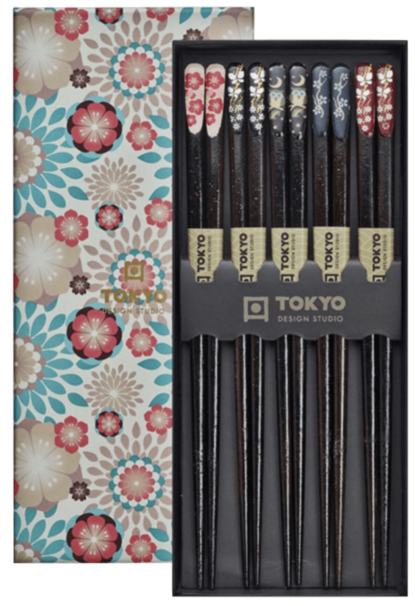 TOKYO DESIGN - SET DE 5 PAIRES DE BAGUETTES NIPPON FLORAL